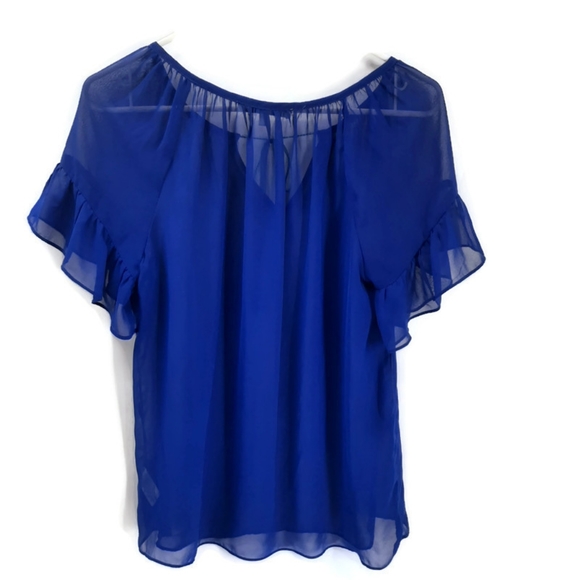 Milly For DesigNation Blue Peasant Blouse - Picture 5 of 7